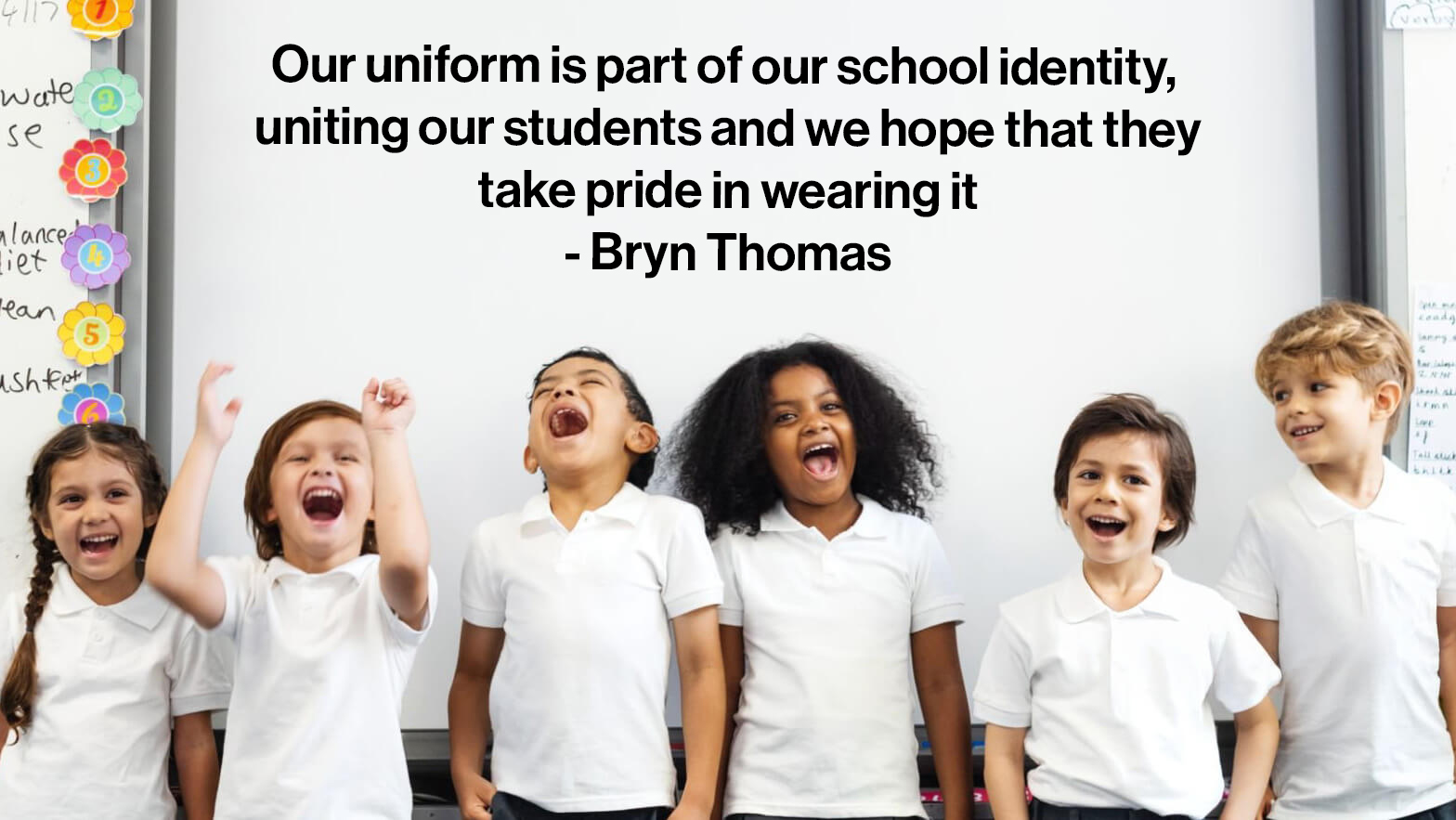 Students wearing custom school apparel